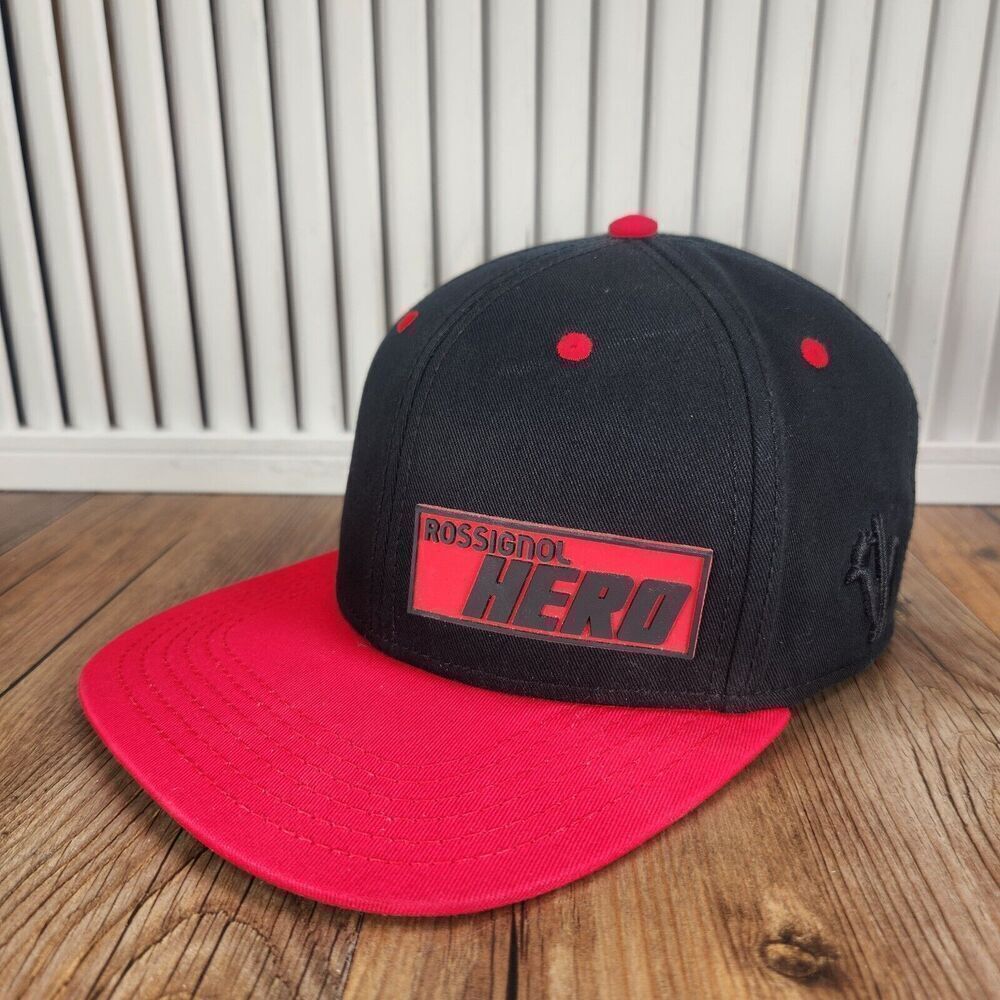 Rossignol Hero Hat Cap Snapback Black Red Brand Urban Style Street Wear Men Logo
